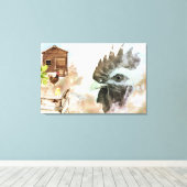 *~ Landhühnchen Coop Hen Farm House Chic Rustic Leinwanddruck (Insitu (Holzboden))