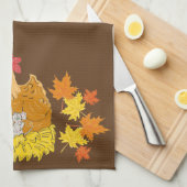 Landhühnchen, Maus, Herbstlaube Handtuch (Viertel Falte)