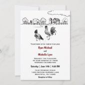 Landhühnerfarm auf einer Hochzeit Einladung (Vorderseite)