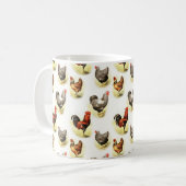 Landhühnermuster Kaffeetasse (Vorderseite Links)