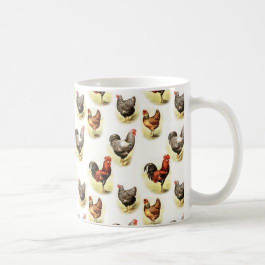 Landhühnermuster Kaffeetasse (Rechts)
