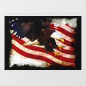 Landing Bald Eagles & U.S. Flag Patriotic Fensteraufkleber (Blatt)