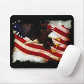 Landing Bald Eagles & U.S. Flag Patriotic Mousemat Mousepad (Mit Mouse)