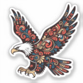 Landing Eagle Sticker - Ornamental Paisley Wings & (Vorderseite)
