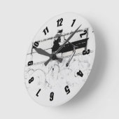 Landing It - Stunt Scooter Rider Runde Wanduhr (Winkel)