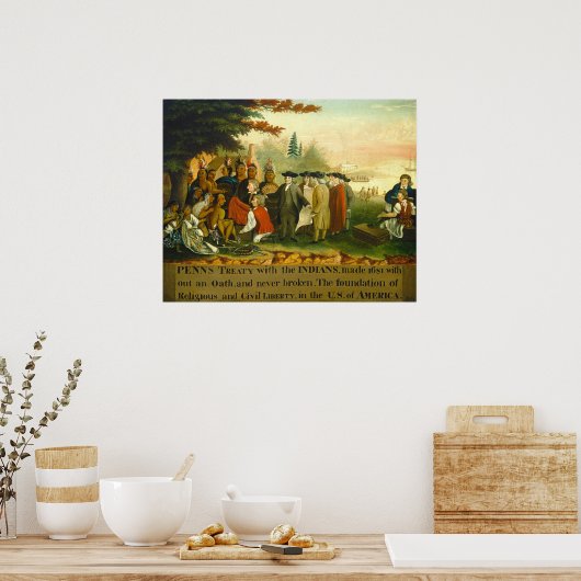 Landing of Columbus - Edward Hicks Fine Art Poster (Küche)