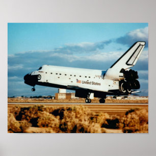 Landing of Space Shuttle Discovery (STS-31) Poster