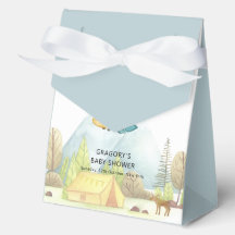 Landing Soon Vintage Forest Airplane Baby Shower