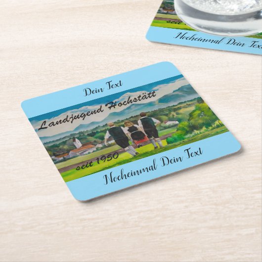 Landjugendfest Rechteckiger Pappuntersetzer (angewinkelt)