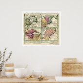 Landkarte 1760 für Neufundland und Ostküste Poster (Küche)