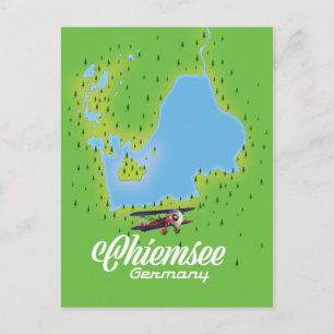 Landkarte Chiemsee Postkarte
