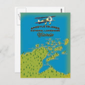 Landkarte der Apostelinseln Postkarte (Vorne/Hinten)