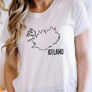 Landkarte Islands Nationale Grenzlinie T-Shirt