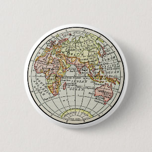 Landkarte Ost-Hemisphäre Globe Travel Art Button