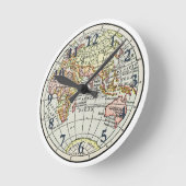 Landkarte Ost-Hemisphäre Globe Travel Art Runde Wanduhr (Winkel)