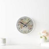 Landkarte Ost-Hemisphäre Globe Travel Art Runde Wanduhr (Zuhause)