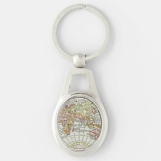 Landkarte Ost-Hemisphäre Globe Travel Art Schlüsselanhänger (Vorderseite)