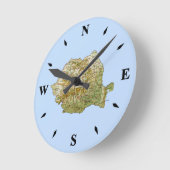 Landkarte Runde Wanduhr (Winkel)