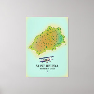 Landkarte Saint Helena British Overseas Territory Leinwanddruck