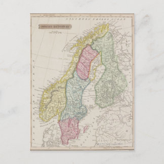 Landkarte Schwedens Postkarte