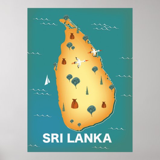 Landkarte Sri Lankas Poster (Vorne)