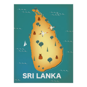 Landkarte Sri Lankas Poster