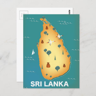 Landkarte Sri Lankas Postkarte