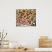 Landkarte Ungarns Poster (Küche)