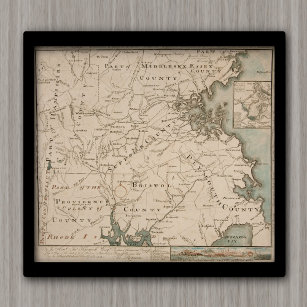 Landkarte von Boston und Umgebung 1775 Poster