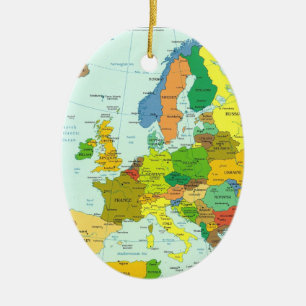 Landkarte von Colorfull Europe Keramikornament