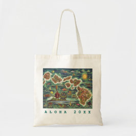 Landkarte von Hawaii 1950 Reise / Jahr Tragetasche