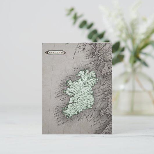 Landkarte von Irland, grün Postkarte (Stehend Vorderseite)