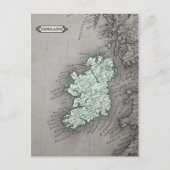 Landkarte von Irland, grün Postkarte (Vorderseite)