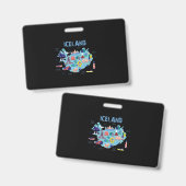 Landkarte von Island Ausweis (Vorder- & Rückseite)