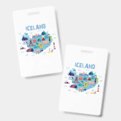Landkarte von Island Ausweis (Vorder- & Rückseite)