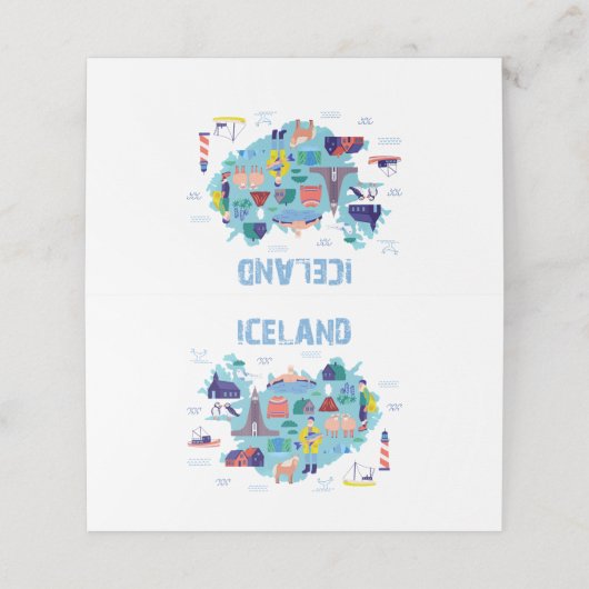 Landkarte von Island Platzkarte (Außenseite Aufgefaltet)
