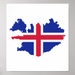 Landkarte von Island Poster