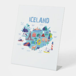 Landkarte von Island Sockelschild