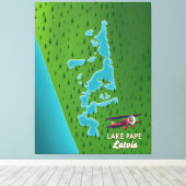 Landkarte von Papa Lettland Leinwanddruck (Insitu (Holzboden))