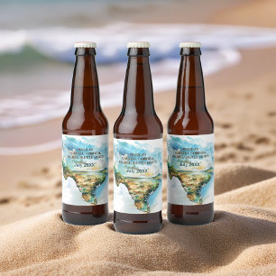 Landkarte von Texas Cowgirl Junggeselinnen-Abschie Bierflaschenetikett