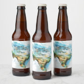 Landkarte von Texas Cowgirl Junggeselinnen-Abschie Bierflaschenetikett (Flaschen)