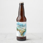 Landkarte von Texas Cowgirl Junggeselinnen-Abschie Bierflaschenetikett (Vorderseite)