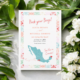 Landkarte von Tropical Mexico Hochzeit in Urlaubso Save The Date