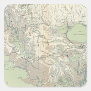 Landkarte XXI Quadratischer Aufkleber