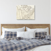 Landkarte zwischen Auckland und Waikato Leinwanddruck (Insitu (Schlafzimmer))