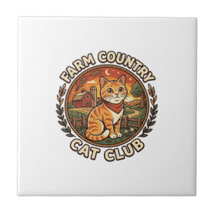 Landkatze Katze Katzenliebhaber Geschenk - Landkat Fliese