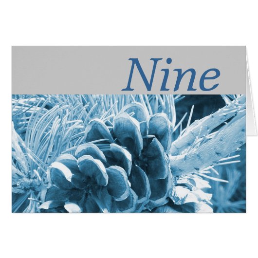 Landkiefernzapfen Winterhochzeit Tischnummer (Vorderseite (Horizontal))