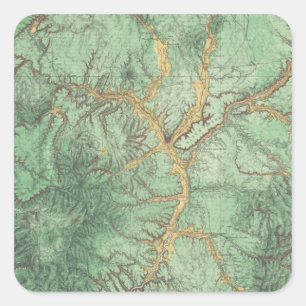 Landklassifikationskarte von New Mexico 2 Quadratischer Aufkleber