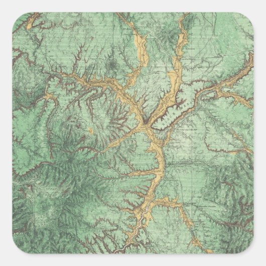 Landklassifikationskarte von New Mexico 2 Quadratischer Aufkleber (Vorderseite)