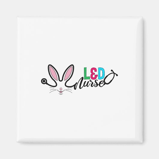 Landkrankenschwester Bunny Ostern Stethoskop Gebur Magnet (Vorne)
